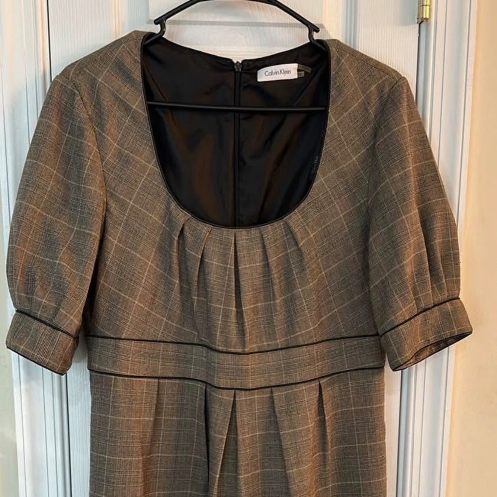 Calvin Klein mid length plaid dress